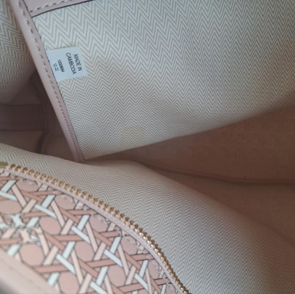 Tory Burch Pink Patterned Leather Tote - Picture 10 of 11